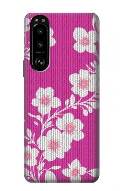 W3924 Cherry Blossom Pink Background Funda Carcasa Case y Caso Del Tirón Funda para Sony Xperia 5 III