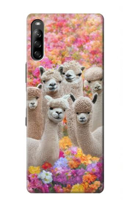 W3916 Alpaca Family Baby Alpaca Funda Carcasa Case y Caso Del Tirón Funda para Sony Xperia L4