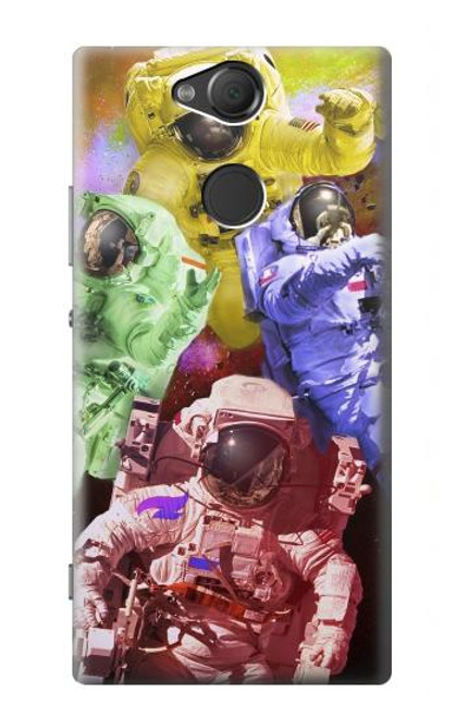 W3914 Colorful Nebula Astronaut Suit Galaxy Funda Carcasa Case y Caso Del Tirón Funda para Sony Xperia XA2