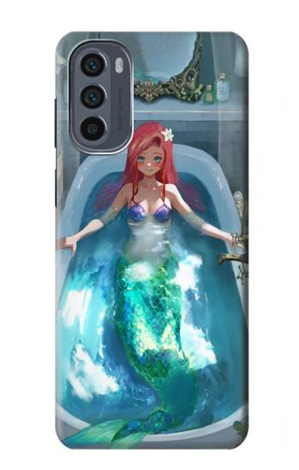 W3911 Cute Little Mermaid Aqua Spa Funda Carcasa Case y Caso Del Tirón Funda para Motorola Moto G62 5G