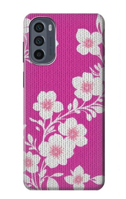 W3924 Cherry Blossom Pink Background Funda Carcasa Case y Caso Del Tirón Funda para Motorola Moto G62 5G