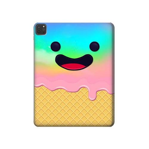 W3939 Ice Cream Cute Smile Funda Carcasa Case para iPad Pro 11 (2021,2020,2018, 3rd, 2nd, 1st)