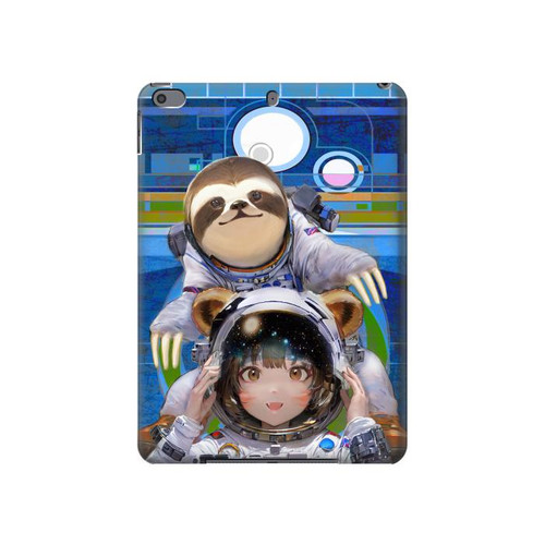 W3915 Raccoon Girl Baby Sloth Astronaut Suit Funda Carcasa Case para iPad Pro 10.5, iPad Air (2019, 3rd)