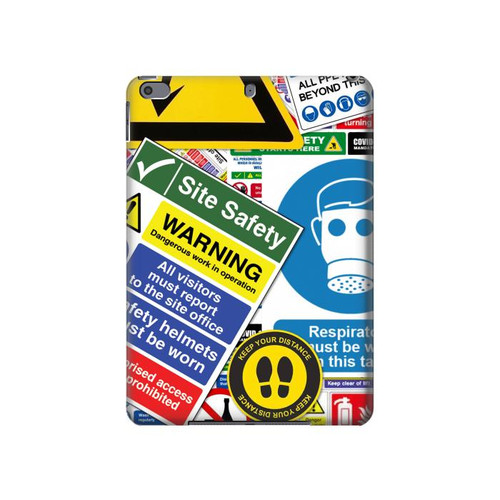 W3960 Safety Signs Sticker Collage Funda Carcasa Case para iPad Pro 10.5, iPad Air (2019, 3rd)