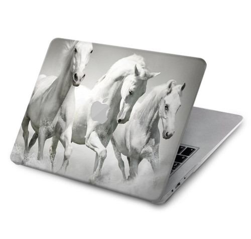 W0933 White Horses Funda Carcasa Case para MacBook Air 15″ (2023,2024) - A2941, A3114