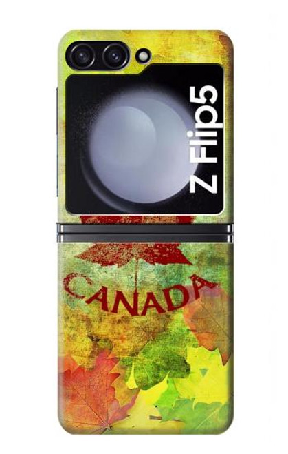 W2523 Canada Autumn Maple Leaf Funda Carcasa Case y Caso Del Tirón Funda para Samsung Galaxy Z Flip 5