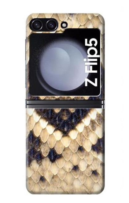 W3417 Diamond Rattle Snake Graphic Print Funda Carcasa Case y Caso Del Tirón Funda para Samsung Galaxy Z Flip 5