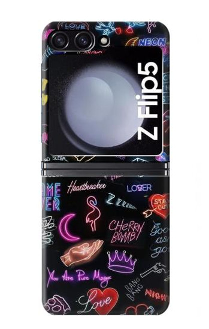 W3433 Vintage Neon Graphic Funda Carcasa Case y Caso Del Tirón Funda para Samsung Galaxy Z Flip 5