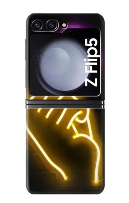 W3512 Cute Mini Heart Neon Graphic Funda Carcasa Case y Caso Del Tirón Funda para Samsung Galaxy Z Flip 5