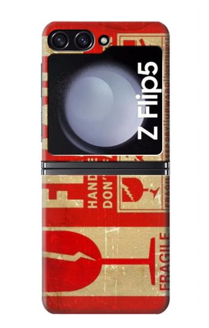 W3552 Vintage Fragile Label Art Funda Carcasa Case y Caso Del Tirón Funda para Samsung Galaxy Z Flip 5