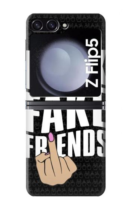 W3598 Middle Finger Fuck Fake Friend Funda Carcasa Case y Caso Del Tirón Funda para Samsung Galaxy Z Flip 5