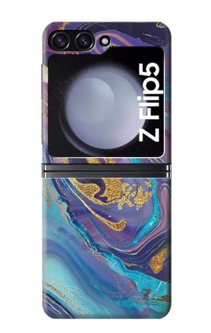 W3676 Colorful Abstract Marble Stone Funda Carcasa Case y Caso Del Tirón Funda para Samsung Galaxy Z Flip 5