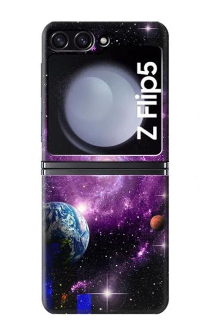 W3689 Galaxy Outer Space Planet Funda Carcasa Case y Caso Del Tirón Funda para Samsung Galaxy Z Flip 5