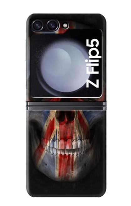 W3848 United Kingdom Flag Skull Funda Carcasa Case y Caso Del Tirón Funda para Samsung Galaxy Z Flip 5