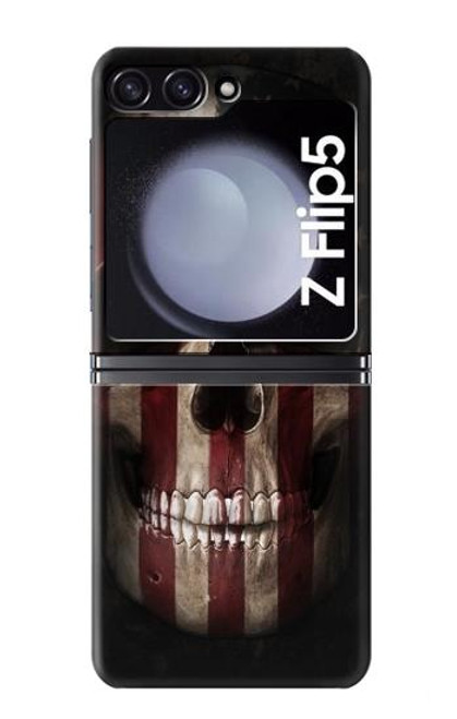 W3850 American Flag Skull Funda Carcasa Case y Caso Del Tirón Funda para Samsung Galaxy Z Flip 5