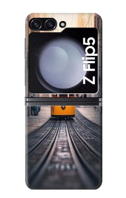 W3867 Trams in Lisbon Funda Carcasa Case y Caso Del Tirón Funda para Samsung Galaxy Z Flip 5