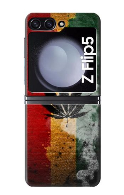 W3890 Reggae Rasta Flag Smoke Funda Carcasa Case y Caso Del Tirón Funda para Samsung Galaxy Z Flip 5