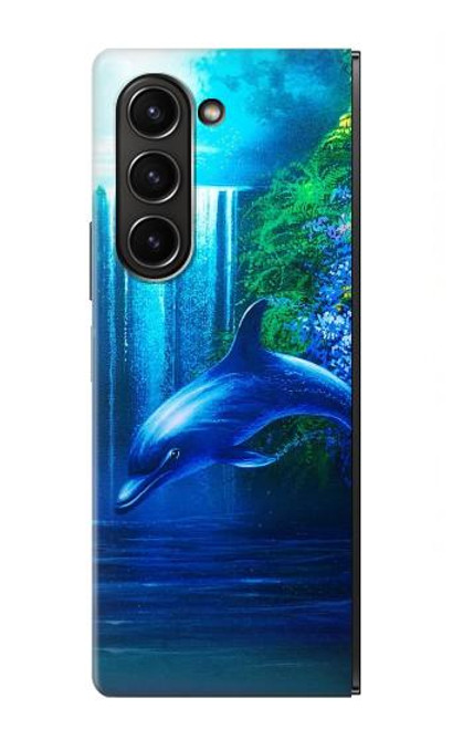 W0385 Dolphin Funda Carcasa Case y Caso Del Tirón Funda para Samsung Galaxy Z Fold 5