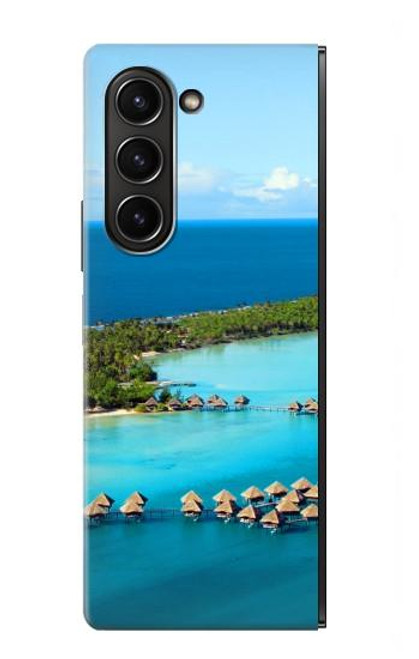 W0844 Bora Bora Island Funda Carcasa Case y Caso Del Tirón Funda para Samsung Galaxy Z Fold 5