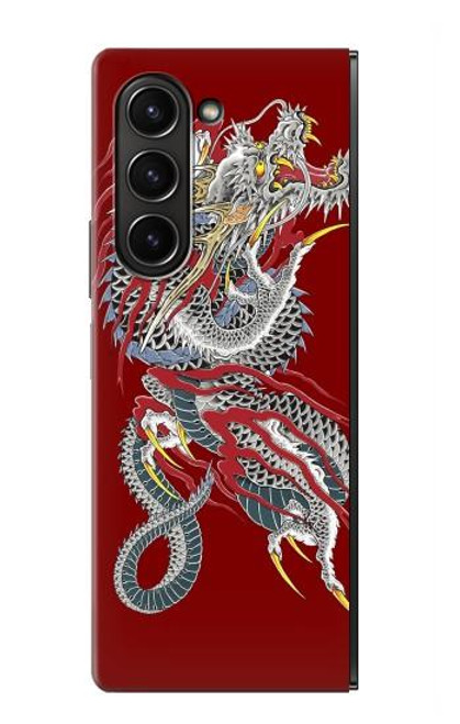 W2104 Yakuza Dragon Tattoo Funda Carcasa Case y Caso Del Tirón Funda para Samsung Galaxy Z Fold 5