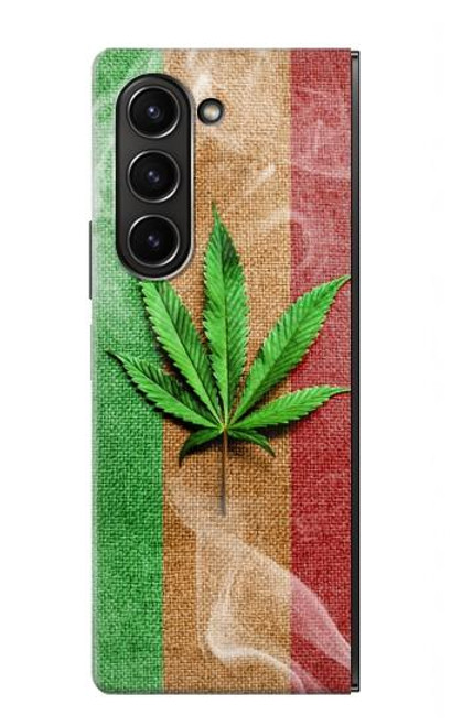 W2109 Smoke Reggae Rasta Flag Funda Carcasa Case y Caso Del Tirón Funda para Samsung Galaxy Z Fold 5