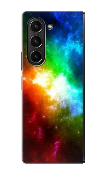 W2312 Colorful Rainbow Space Galaxy Funda Carcasa Case y Caso Del Tirón Funda para Samsung Galaxy Z Fold 5