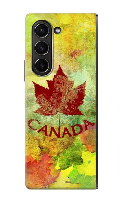 W2523 Canada Autumn Maple Leaf Funda Carcasa Case y Caso Del Tirón Funda para Samsung Galaxy Z Fold 5