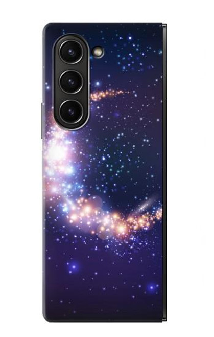 W3324 Crescent Moon Galaxy Funda Carcasa Case y Caso Del Tirón Funda para Samsung Galaxy Z Fold 5