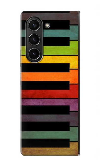 W3451 Colorful Piano Funda Carcasa Case y Caso Del Tirón Funda para Samsung Galaxy Z Fold 5