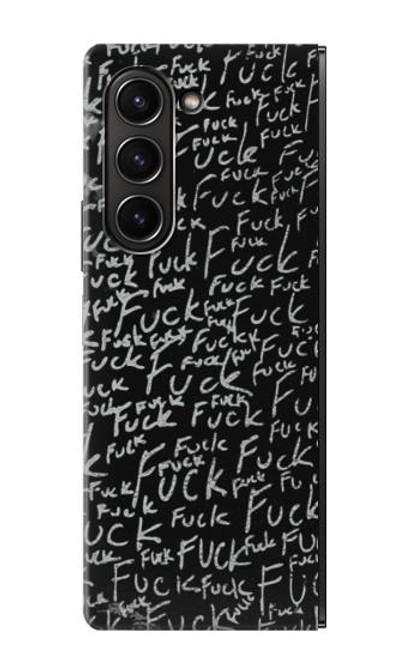 W3478 Funny Words Blackboard Funda Carcasa Case y Caso Del Tirón Funda para Samsung Galaxy Z Fold 5