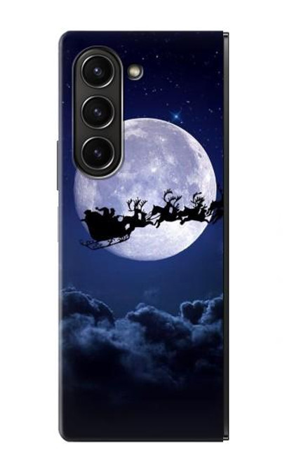 W3508 Xmas Santa Moon Funda Carcasa Case y Caso Del Tirón Funda para Samsung Galaxy Z Fold 5