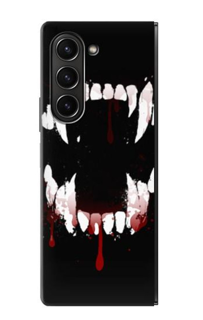 W3527 Vampire Teeth Bloodstain Funda Carcasa Case y Caso Del Tirón Funda para Samsung Galaxy Z Fold 5
