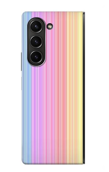 W3849 Colorful Vertical Colors Funda Carcasa Case y Caso Del Tirón Funda para Samsung Galaxy Z Fold 5