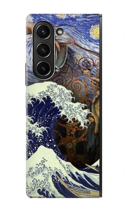 W3851 World of Art Van Gogh Hokusai Da Vinci Funda Carcasa Case y Caso Del Tirón Funda para Samsung Galaxy Z Fold 5