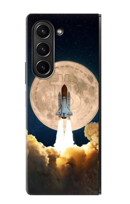 W3859 Bitcoin to the Moon Funda Carcasa Case y Caso Del Tirón Funda para Samsung Galaxy Z Fold 5