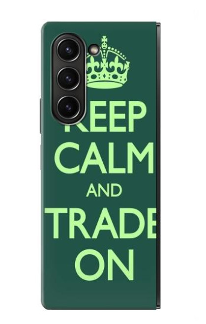 W3862 Keep Calm and Trade On Funda Carcasa Case y Caso Del Tirón Funda para Samsung Galaxy Z Fold 5