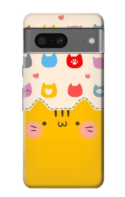 W2442 Cute Cat Cartoon Funny Funda Carcasa Case y Caso Del Tirón Funda para Google Pixel 7a