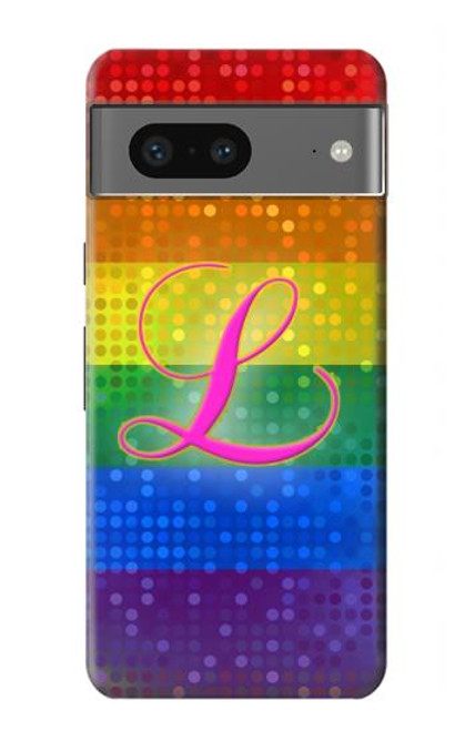 W2900 Rainbow LGBT Lesbian Pride Flag Funda Carcasa Case y Caso Del Tirón Funda para Google Pixel 7a