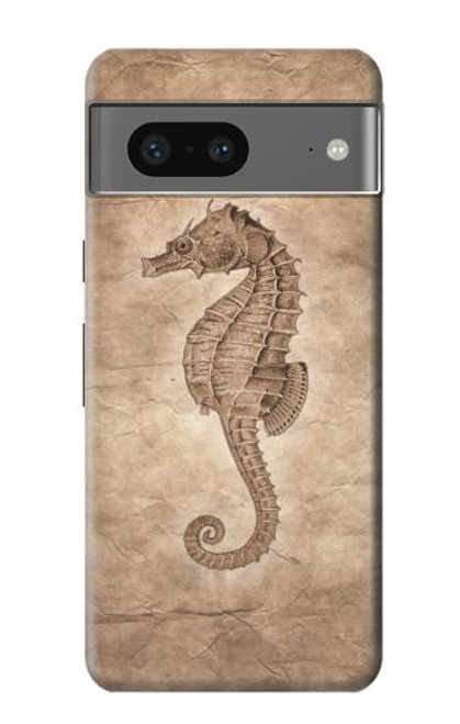 W3214 Seahorse Skeleton Fossil Funda Carcasa Case y Caso Del Tirón Funda para Google Pixel 7a