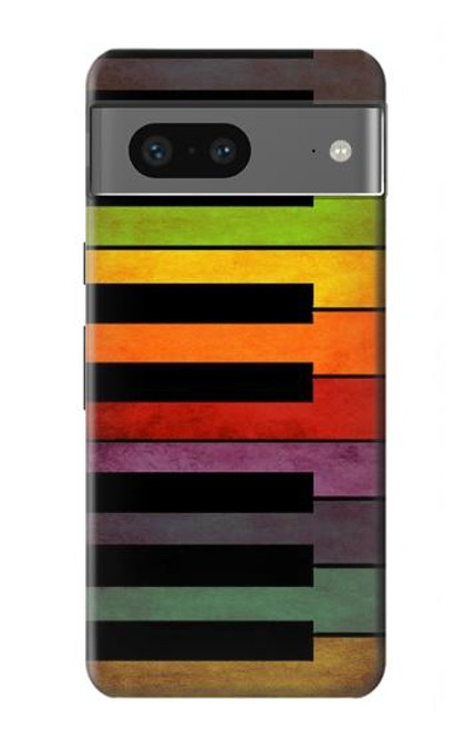 W3451 Colorful Piano Funda Carcasa Case y Caso Del Tirón Funda para Google Pixel 7a