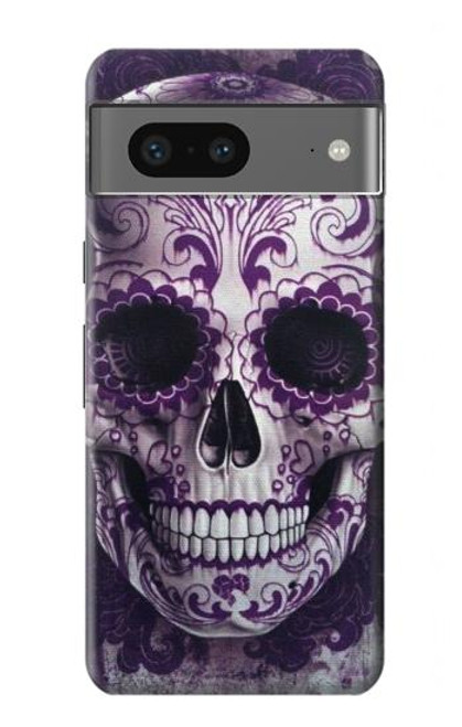 W3582 Purple Sugar Skull Funda Carcasa Case y Caso Del Tirón Funda para Google Pixel 7a