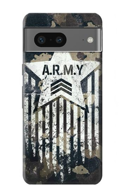 W3666 Army Camo Camouflage Funda Carcasa Case y Caso Del Tirón Funda para Google Pixel 7a