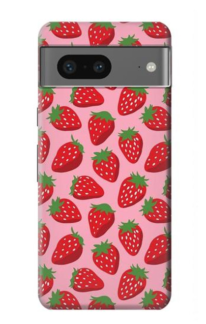 W3719 Strawberry Pattern Funda Carcasa Case y Caso Del Tirón Funda para Google Pixel 7a