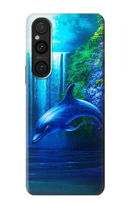 W0385 Dolphin Funda Carcasa Case y Caso Del Tirón Funda para Sony Xperia 1 V