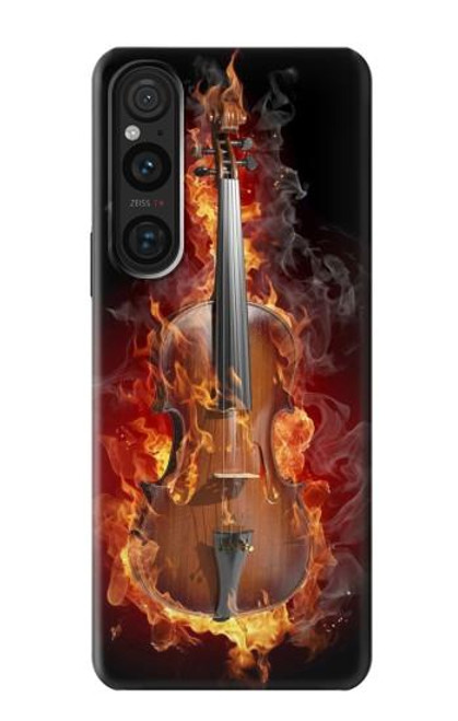 W0864 Fire Violin Funda Carcasa Case y Caso Del Tirón Funda para Sony Xperia 1 V