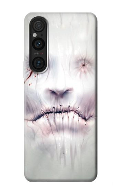 W0884 Horror Face Funda Carcasa Case y Caso Del Tirón Funda para Sony Xperia 1 V