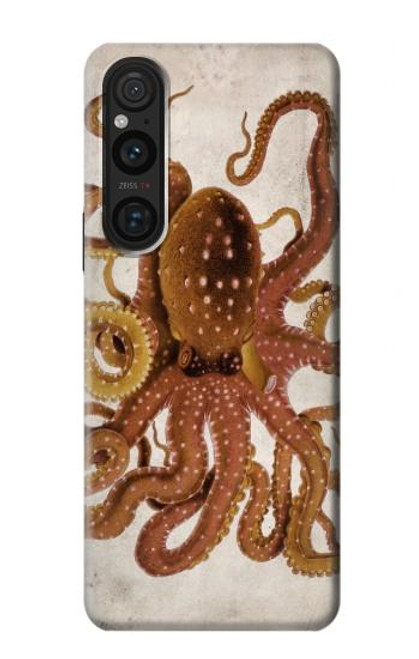 W2801 Vintage Octopus Funda Carcasa Case y Caso Del Tirón Funda para Sony Xperia 1 V