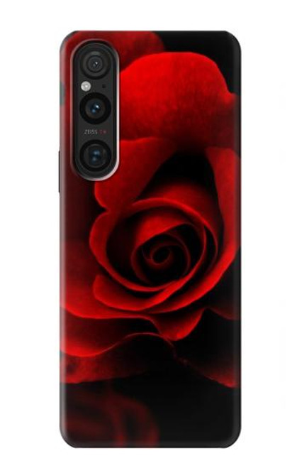 W2898 Red Rose Funda Carcasa Case y Caso Del Tirón Funda para Sony Xperia 1 V