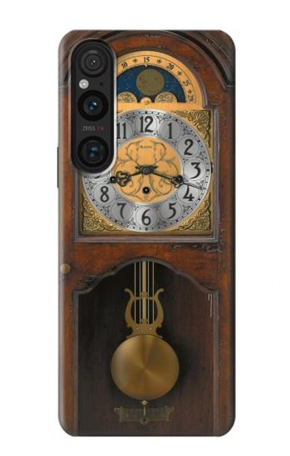 W3173 Grandfather Clock Antique Wall Clock Funda Carcasa Case y Caso Del Tirón Funda para Sony Xperia 1 V