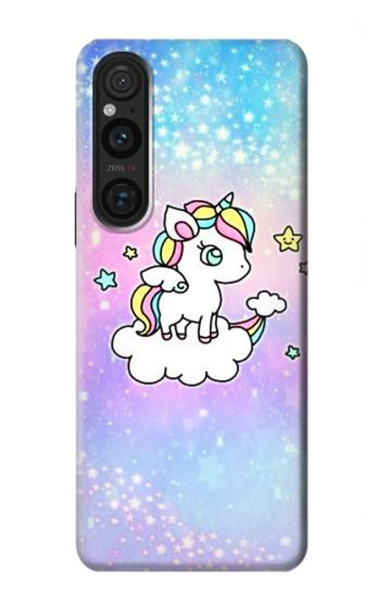 W3256 Cute Unicorn Cartoon Funda Carcasa Case y Caso Del Tirón Funda para Sony Xperia 1 V